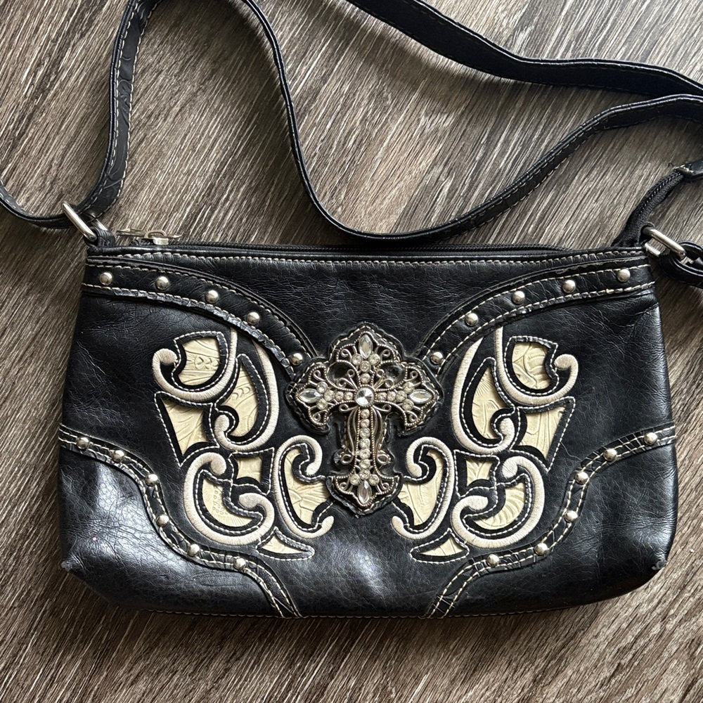 Y2K Studded Rhinestone Cross Bag